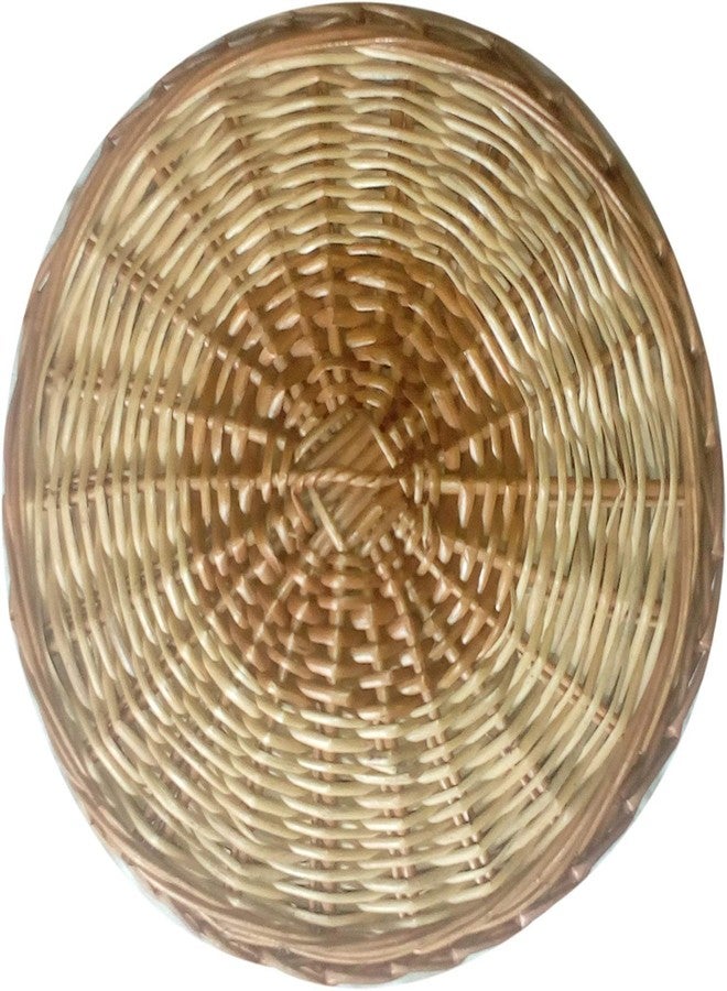 KRISHNA ENTERPRISE شركة كريشنا، سلة من الخيزران للشاباتي والروتي والخبز مع غطاء، بني - دائري - Image 4